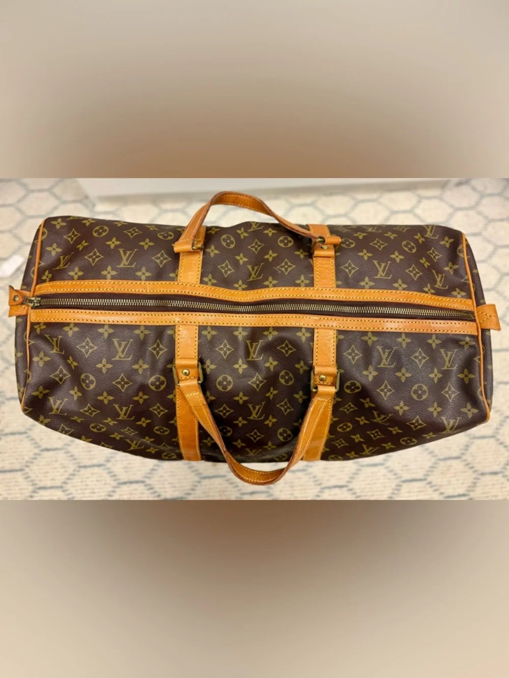 LOUIS VUITTON Vintage 80’s Brown Canvas Monogram LV Sac Souple 55 Travel Bag